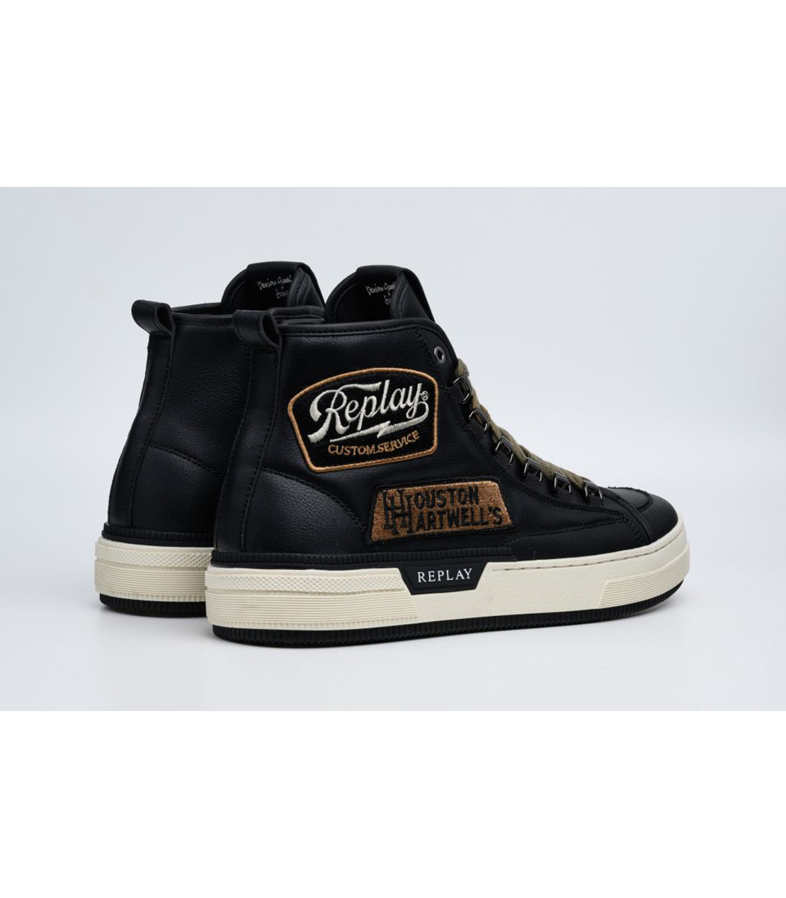 カスタムパッチデザインハイカットスニーカー 詳細画像 ブラック 2